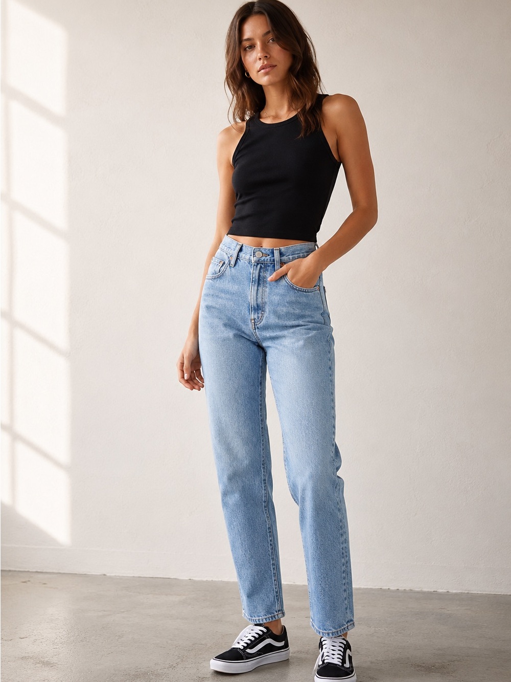 Levi's High-Rise Straight Jeans in Light Blue